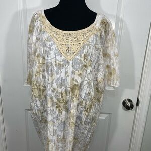 Liz&Me Catherine’s Floral Lace Accent Women's Top Size 1X 18/20 CB-I